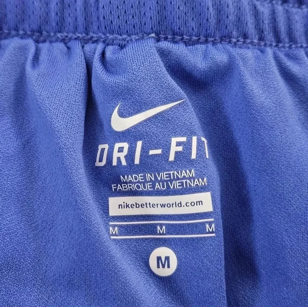 Nike Dri Fit Women Athletic Shorts Blue Geometric Print Running‎ Workout Size M